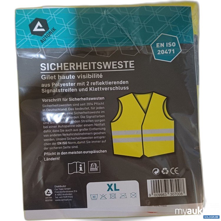 Artikel Nr. 988786: Warnweste EN ISO 20471, Gr:XL, 2Stk