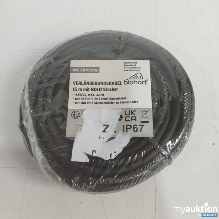 Artikel Nr. 525787: Biohort Verlängerungskabel schwarz mit Bold Stecker 15m