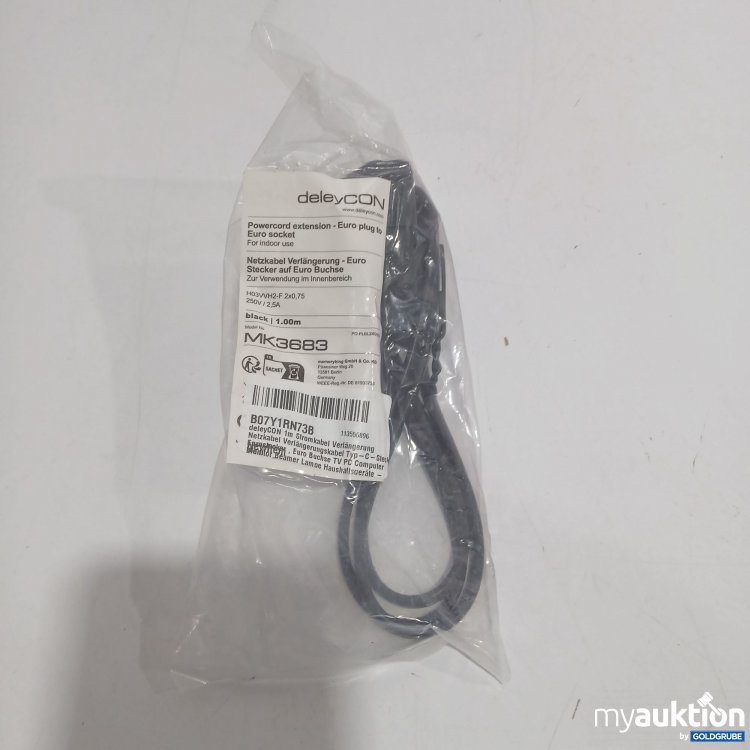 Artikel Nr. 882787: DeleyCon Netzkabel Verlängerung Euro Stecker 1m