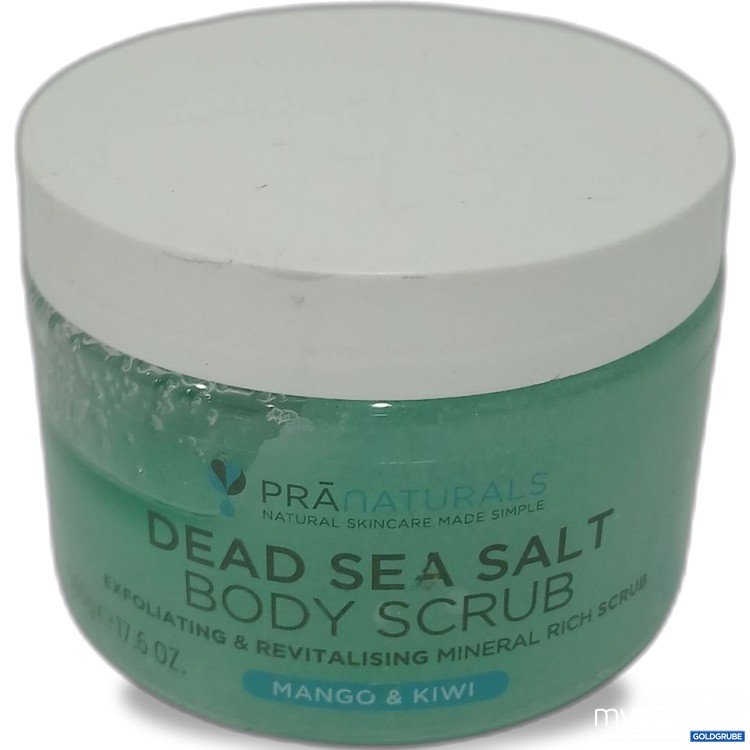 Artikel Nr. 885787: PRĀNATURALS Dead Sea Salt Body Scrub Mango & Kiwi 500g