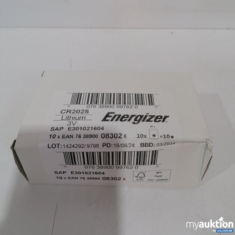 Artikel Nr. 438788 Artikel Nr. 438788: Energizer CR2025 Lithium 3V, 10 Stk