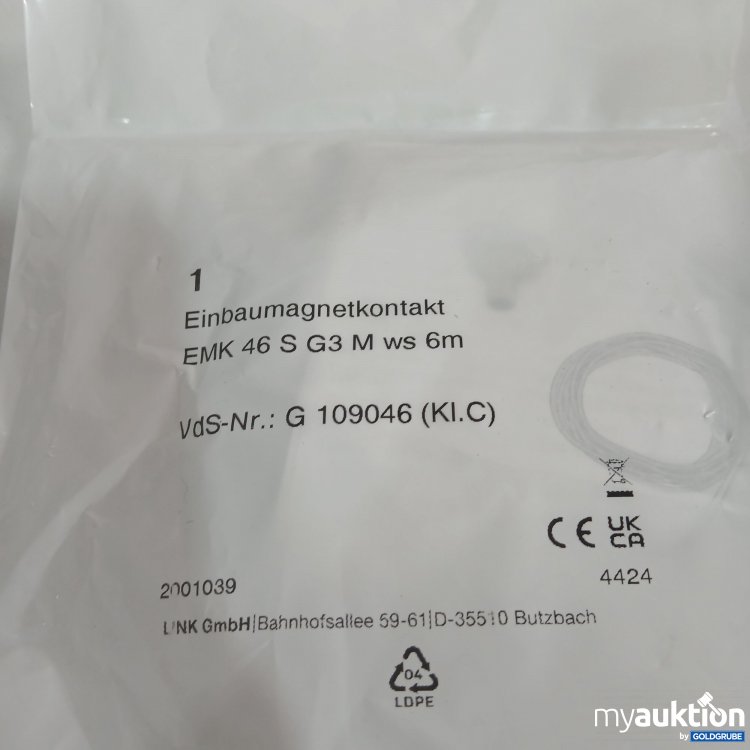 Artikel Nr. 846788 Artikel Nr. 846788: Einbaumagnetkontakt EMK 46 S G3 M