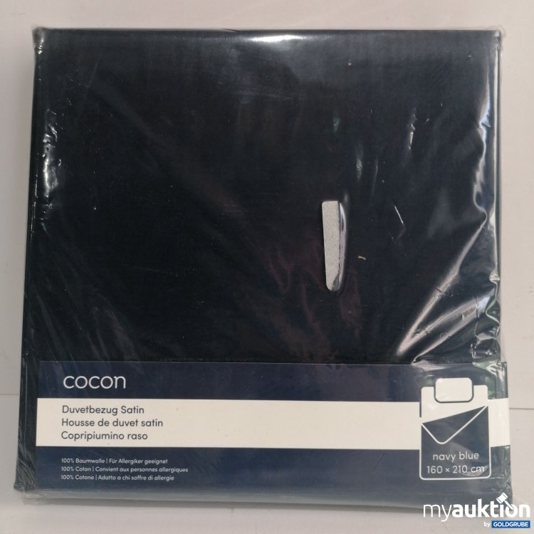 Artikel Nr. 399789 Artikel Nr. 399789: Öko Tex Cocon Duvetbezug Satin 160x110 cm Navy Blau