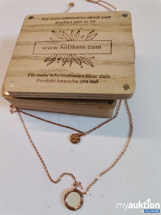 Artikel Nr. 813790: Holzkern Halskette rosegold 