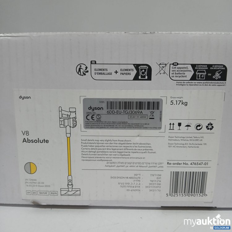 Artikel Nr. 824790: Dyson V8 Absolute 6DD-EU-TGJ3069A