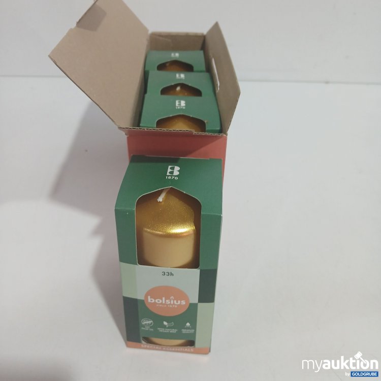Artikel Nr. 852790: Bolsius Stumpenkerze Metallic Golden Orange 4er Set