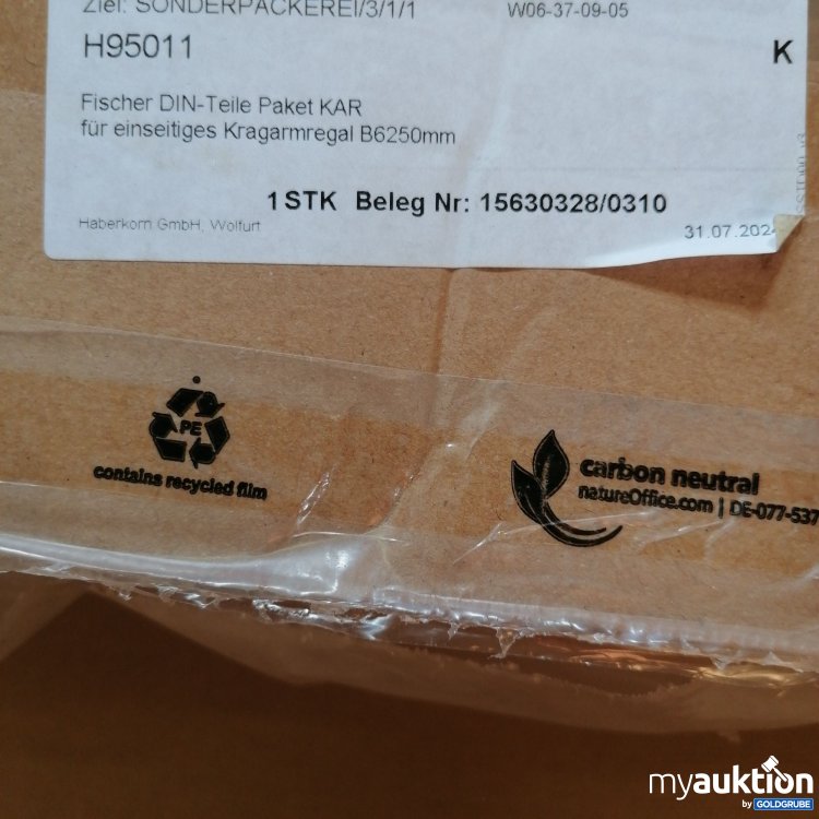 Artikel Nr. 380791 Artikel Nr. 380791: Fischer Din Teile Paket KAR für einseitiges Kragarmregal B6250mm