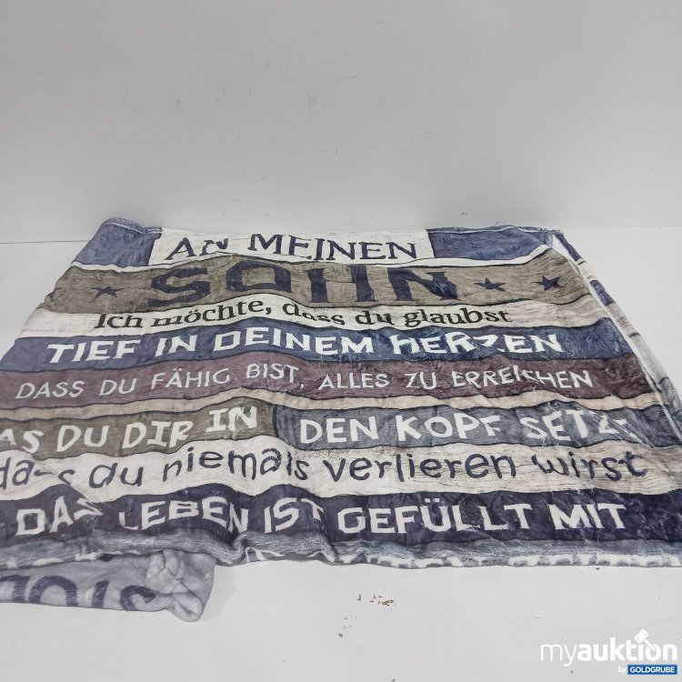 Artikel Nr. 910791: Kuscheldecke mit Aufschrift "an meinen Sohn...."