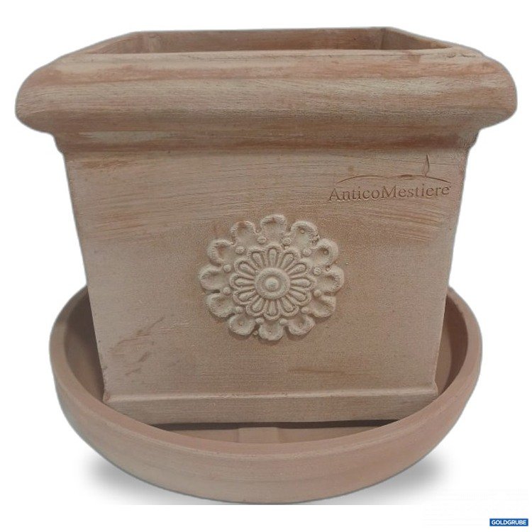 Artikel Nr. 468792 Artikel Nr. 468792: AnticoMestiere Blumentopf mit Untersetzer aus Terrakotta Topf ca. 30x30cm Untersetzer ca. ø40cm