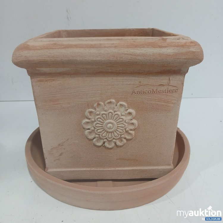 Artikel Nr. 468792 Artikel Nr. 468792: AnticoMestiere Blumentopf mit Untersetzer aus Terrakotta Topf ca. 30x30cm Untersetzer ca. ø40cm