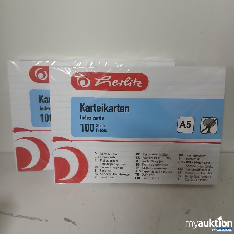 Artikel Nr. 905792 Artikel Nr. 905792: Herlitz Karteikarten A5 2er Pack x100 Stück