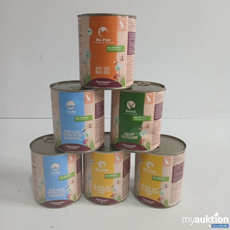 Artikel Nr. 973793: Herrmann's Hundefutter diverse Sorten 6x800g