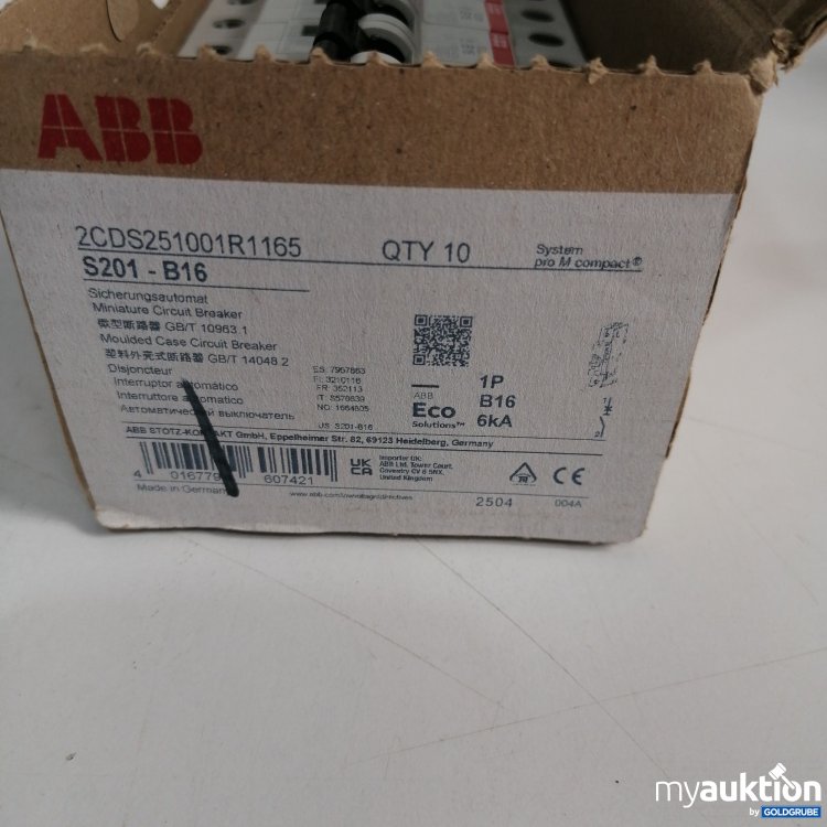 Artikel Nr. 437794: ABB Sicherungsautomat 2CDS251001R1165, S201-B16