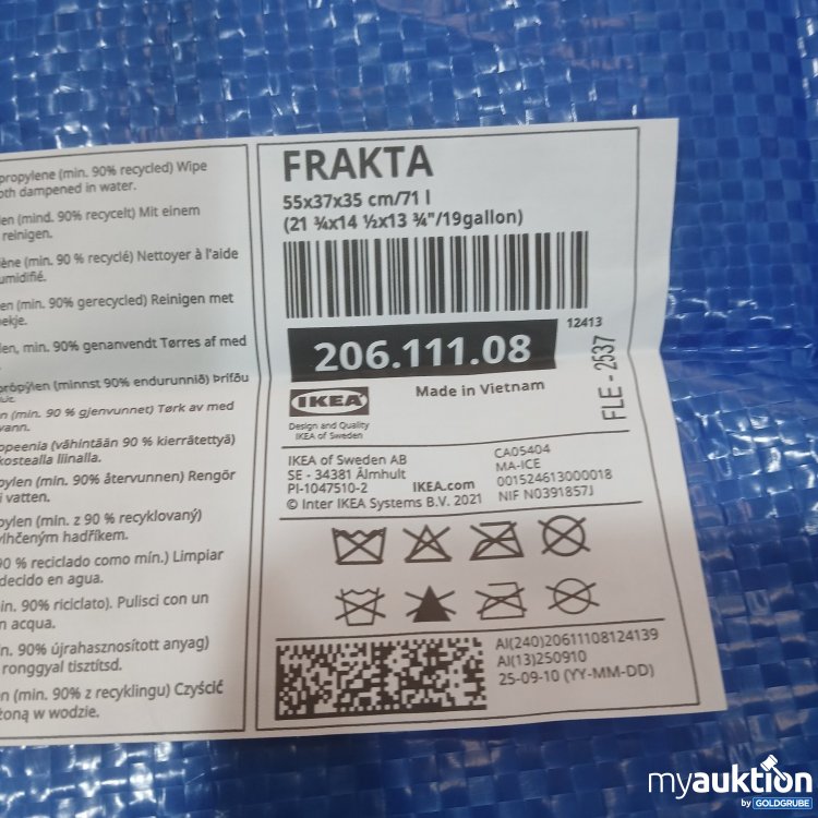 Artikel Nr. 471794: IKEA FRAKTA Tragetasche 55x37x35 cm 71 l blau 1Stk
206.111.08