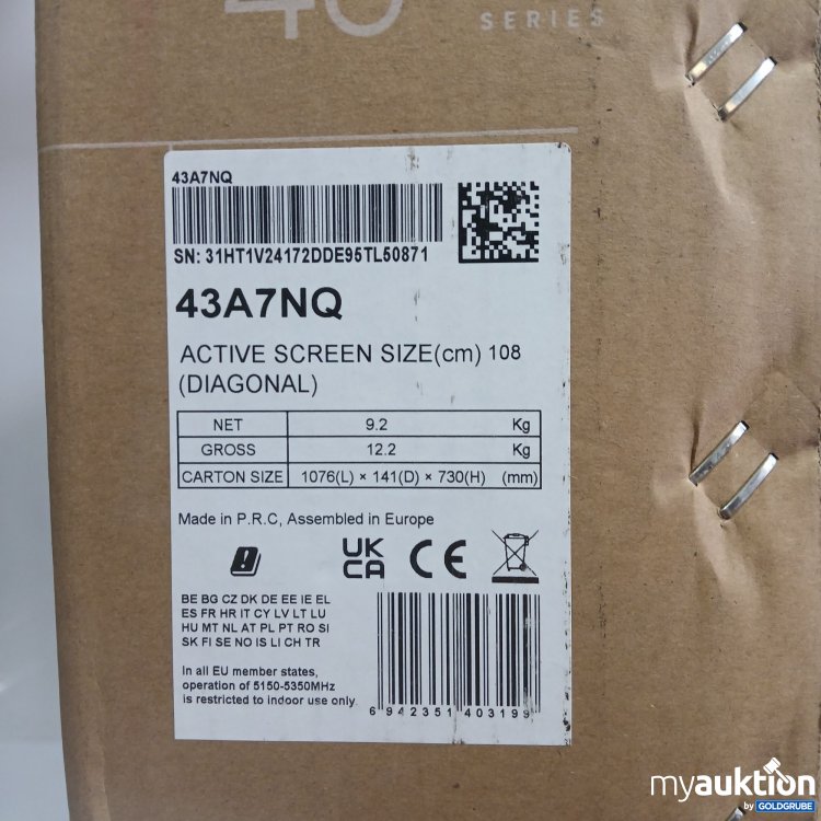 Artikel Nr. 824794: Hisense A7 Series 43" QLED 43A7NQ 
