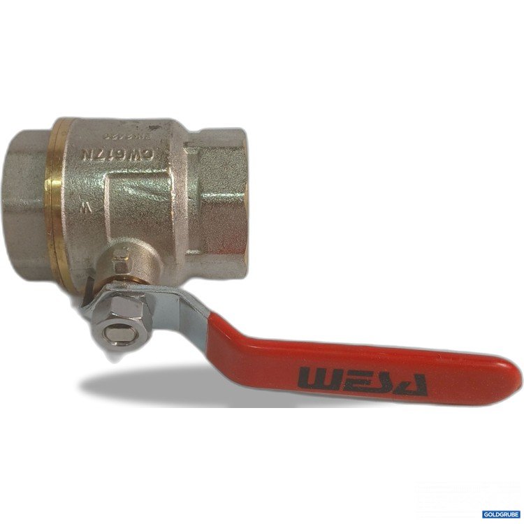Artikel Nr. 525795: Wesa Messing-Kugelhahn 2Zoll DN50 mit rotem Hebelgriff