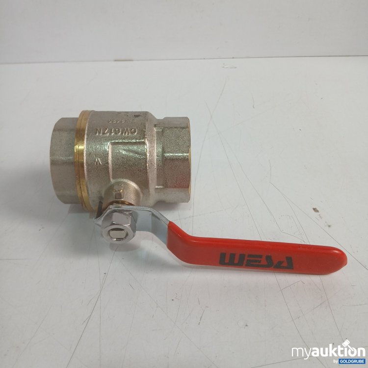 Artikel Nr. 525795: Wesa Messing-Kugelhahn 2Zoll DN50 mit rotem Hebelgriff