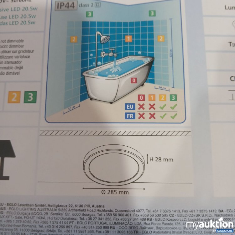 Artikel Nr. 998795 Artikel Nr. 998795: Eglo Batholino Lampe ø285mm H 28mm