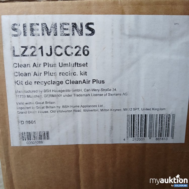 Artikel Nr. 440796: Siemens Clean Air Umluftset LZ21JCC26 