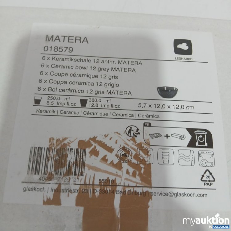 Artikel Nr. 446796: Leonardo Matera Keramikschale 12 grau 6x250 ml