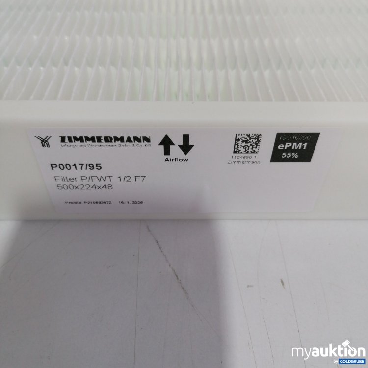 Artikel Nr. 438797: Zimmermann Filter P0017/95, P/FWT 1/2 F7
