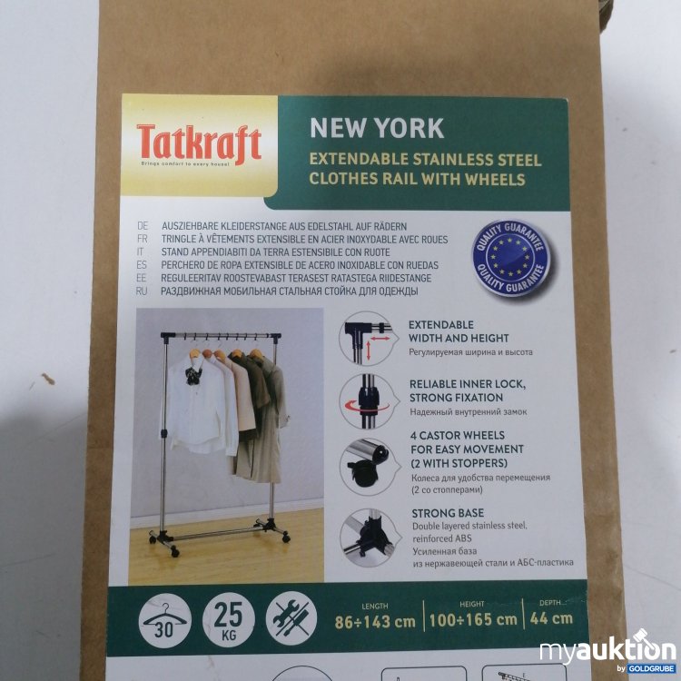 Artikel Nr. 890797: Tatkraft Ausziehbare Kleiderstange aus Edelstahl auf Rädern 16095 