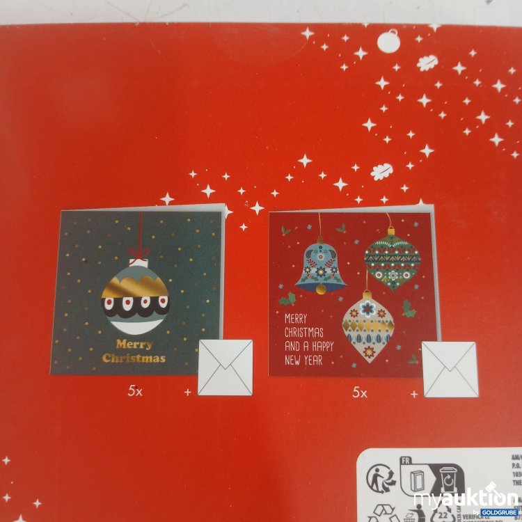 Artikel Nr. 939797: Merry Christmas Karten 2 Motive 2x 10Stk 