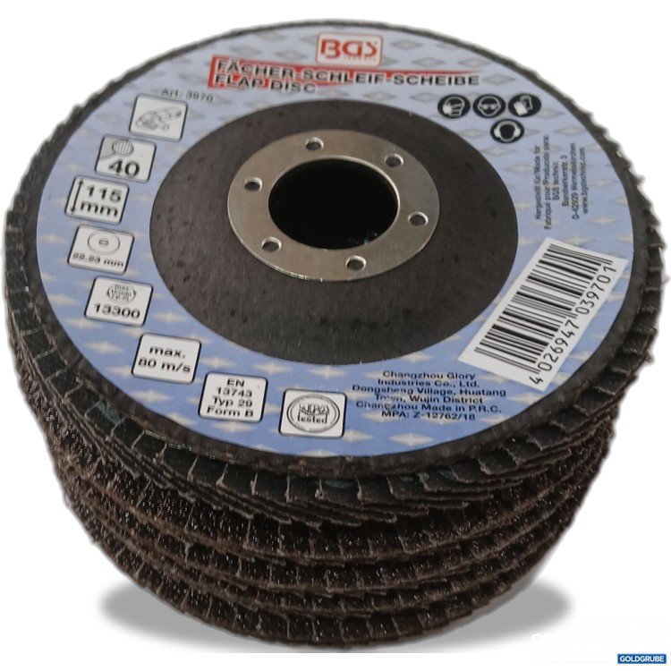 Artikel Nr. 958797: BGS Fächer-Schleifscheibe Modell 3970, Körnung 40, durchmesser 115mm