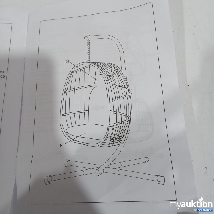 Artikel Nr. 441798: Tectake Hängesessel Ariane mit Gestell & Kissen R250308007 