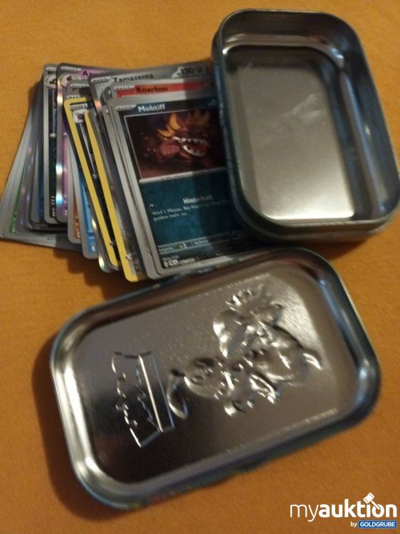 Artikel Nr. 906798: Kleine Original Pokemon Metall Box mit 50 glitzernden Karten 