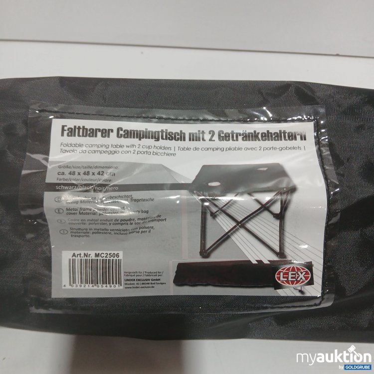 Artikel Nr. 871799 Artikel Nr. 871799: Lex Faltbarer Campingtisch mit 2 Getränkehaltern ca.48x48x42cm