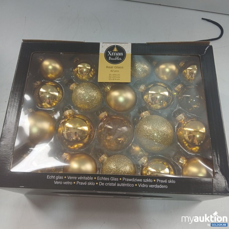 Artikel Nr. 914799: Xmas Baubles Real Glass 42Stk gold 