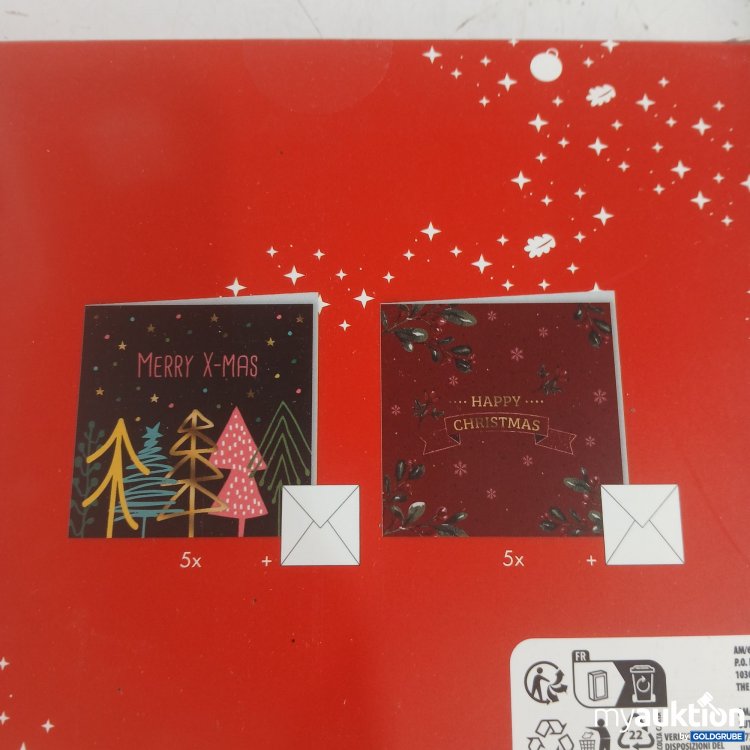 Artikel Nr. 939799: Merry Christmas Weihnachtskarten 2 Motive 2x10Stk 