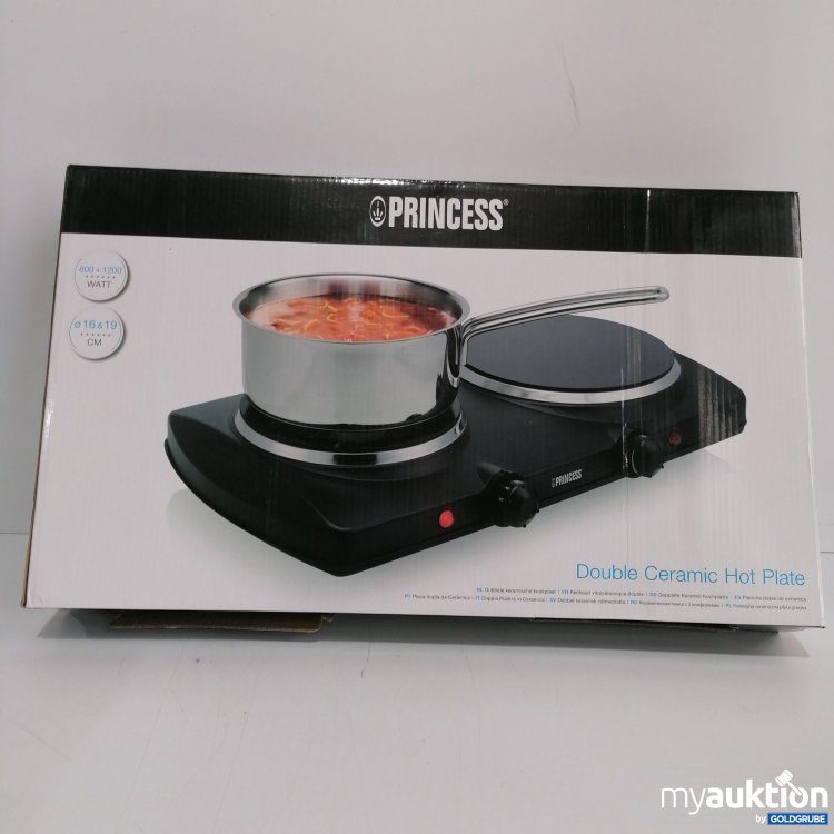 Artikel Nr. 399800 Artikel Nr. 399800: Princess Doppelte Keramik Kochplatte 800+1200W, 16 und 19 cm