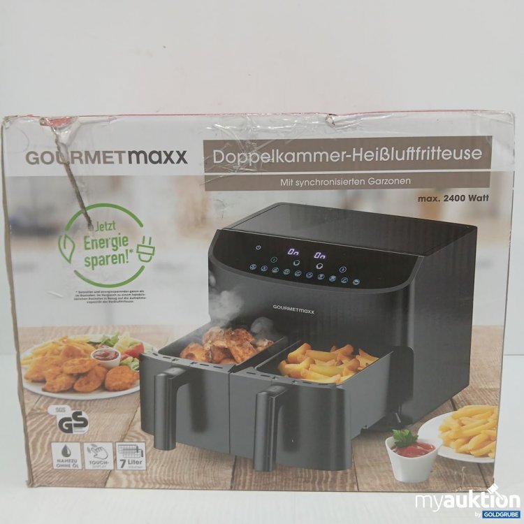Artikel Nr. 446800: GOURMETmaxx Doppelkammer-Heißluftfritteuse 2400 Watt