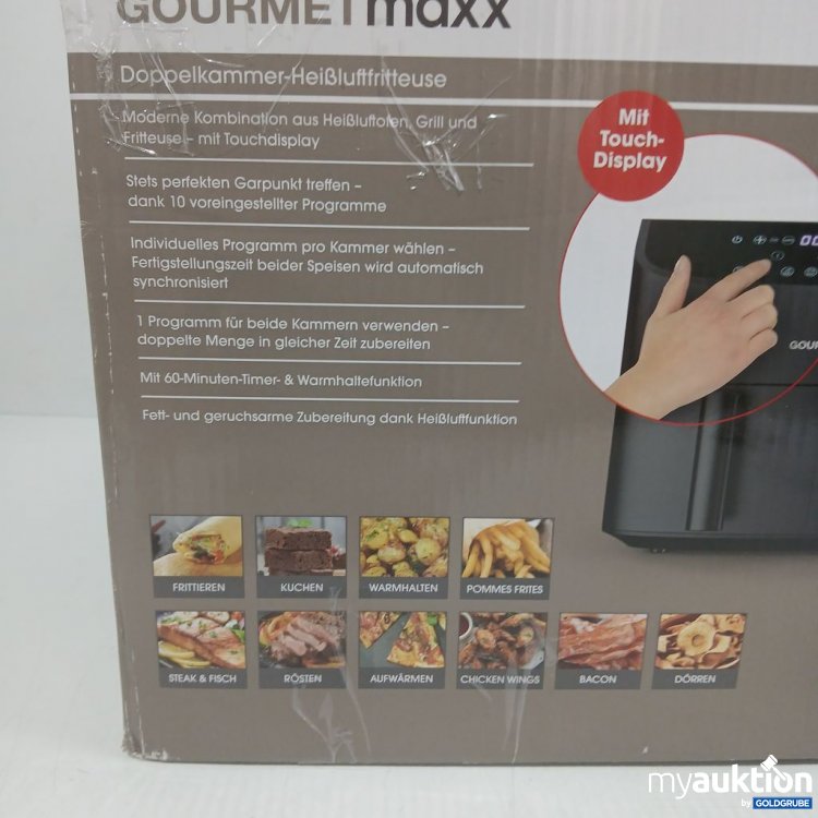 Artikel Nr. 446800: GOURMETmaxx Doppelkammer-Heißluftfritteuse 2400 Watt