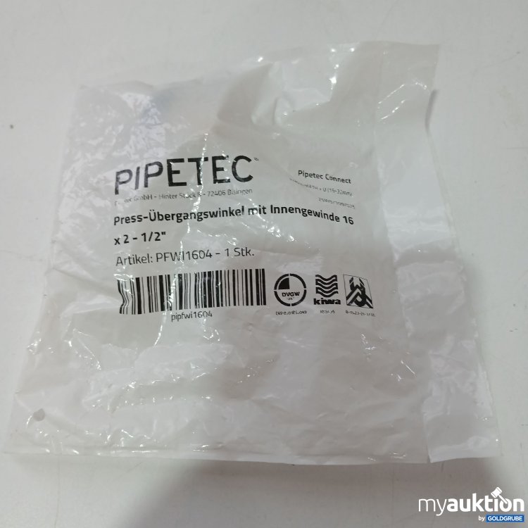Artikel Nr. 518800 Artikel Nr. 518800: Pipetec Press-Übergangswinkel mit Innengewind 16x2-1/2"e
