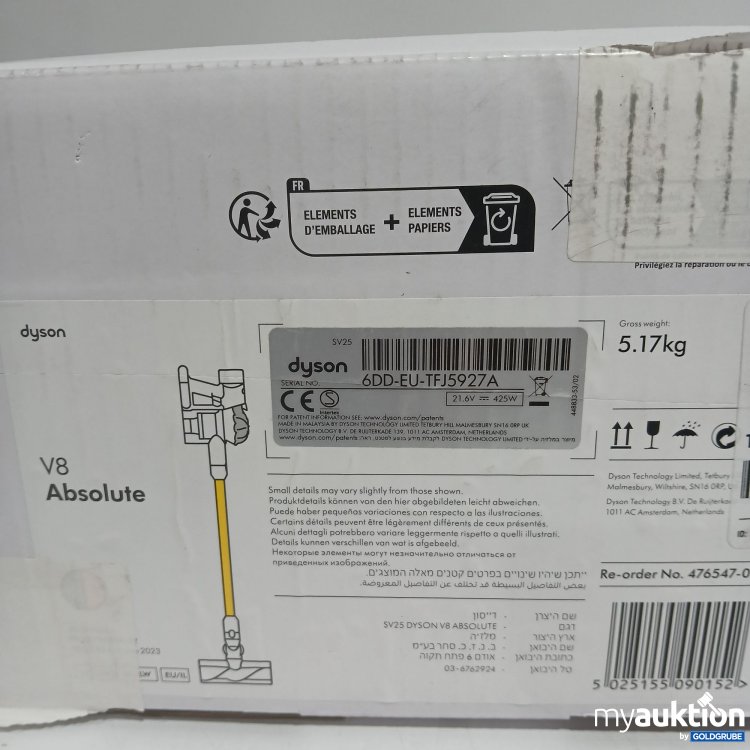 Artikel Nr. 824800: Dyson v8 absolute 6DD-EU-TFJ5927A