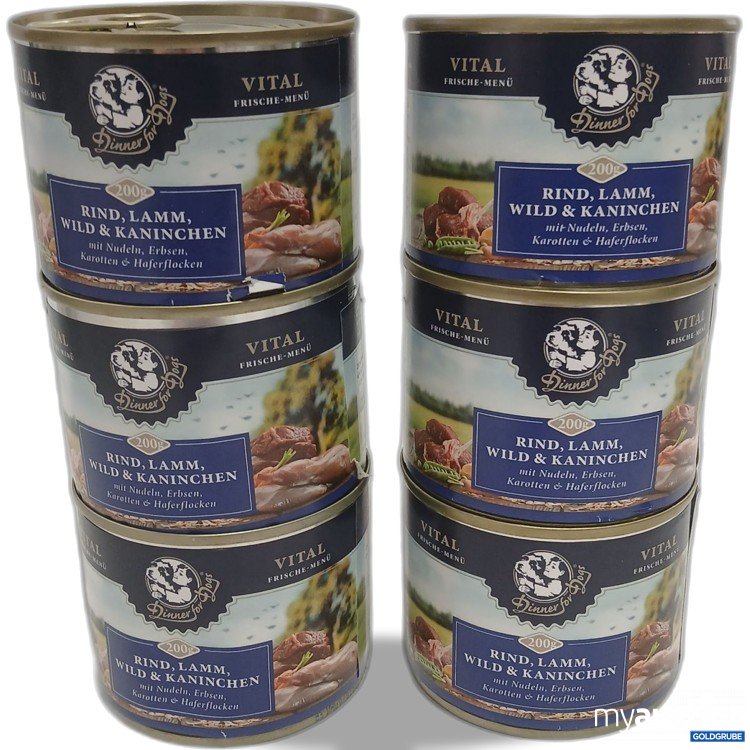 Artikel Nr. 971800: Dinner for Dogs Vital. Rind Lamm Wild Kaninchen 6x200g