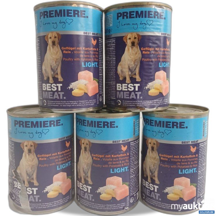 Artikel Nr. 973801: PREMIERE Hundefutter Geflügel mit Kartoffeln & Reis LIGHT 5x400g