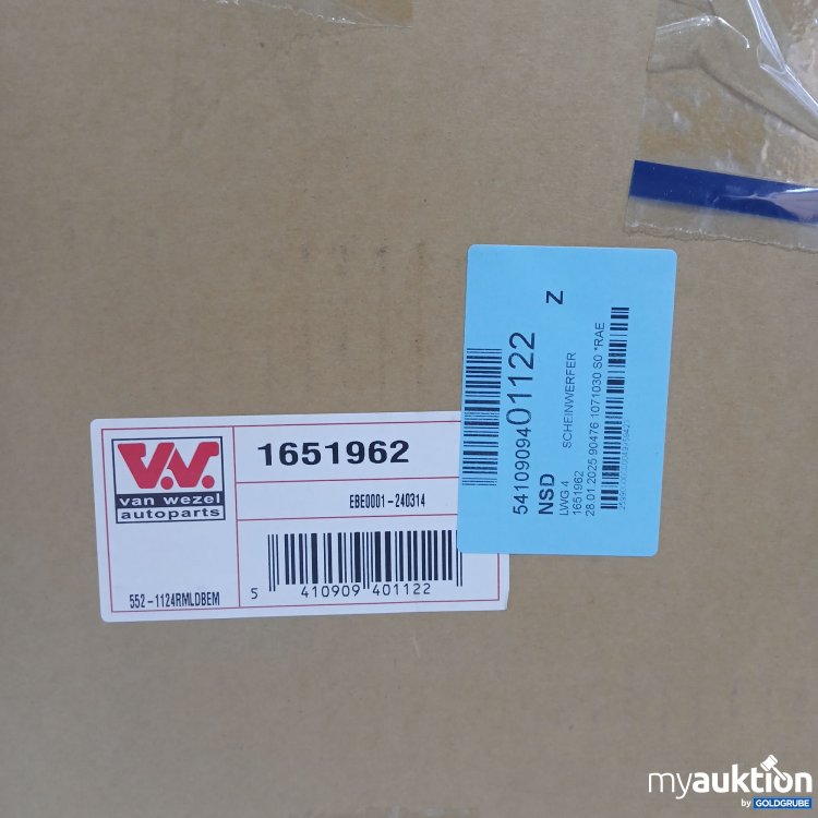 Artikel Nr. 833802 Artikel Nr. 833802: Van Wenzel Autoparts Scheinwerfer NSD LWG4 1651962