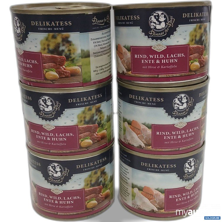 Artikel Nr. 971802: Dinner for Dogs Delikatess Rind Wild Lachs Ente Huhn 6x200g