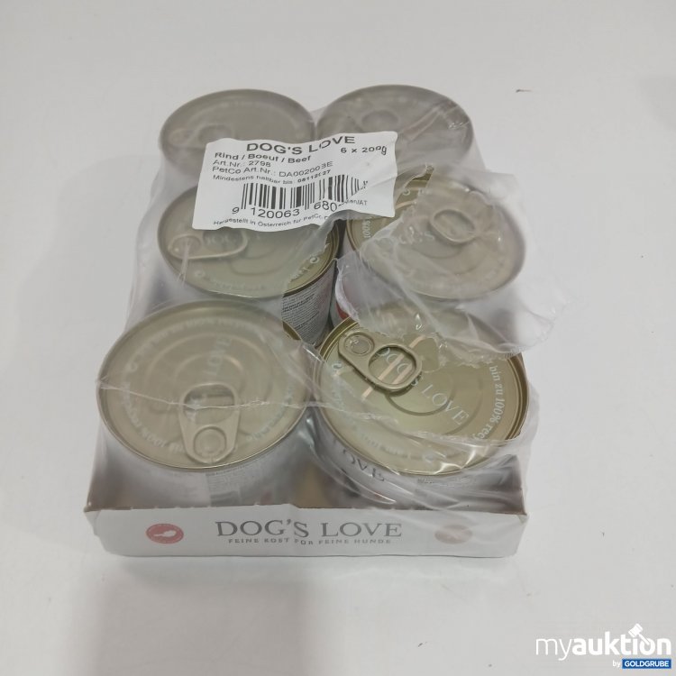 Artikel Nr. 866804: Dog's Love Rind Hundefutter 6x200g