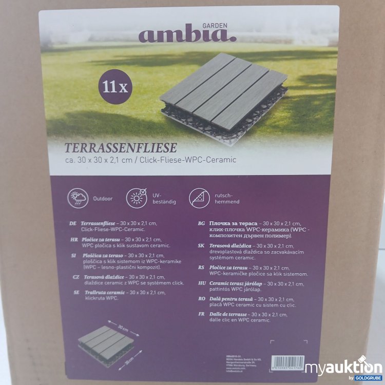 Artikel Nr. 995804 Artikel Nr. 995804: Ambia Garden Terassenfliesen ca 30x30x2,1cm 11Stk