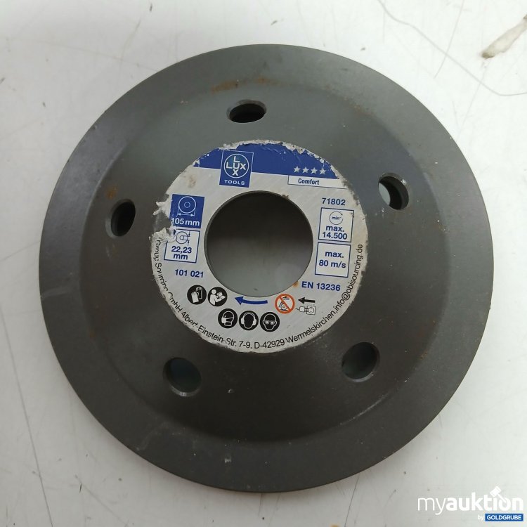 Artikel Nr. 462805 Artikel Nr. 462805: Lux-Tools Stützteller für Fiberscheiben Dm ca 105mm
