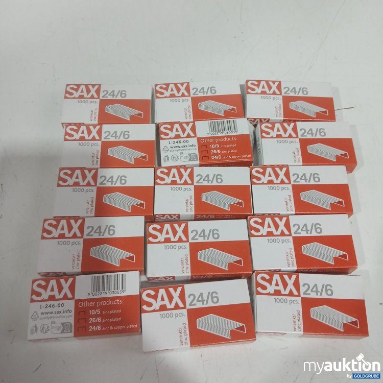 Artikel Nr. 464805 Artikel Nr. 464805: SAX Heftklammern 24/6 15x 1000 Stück verzinkt