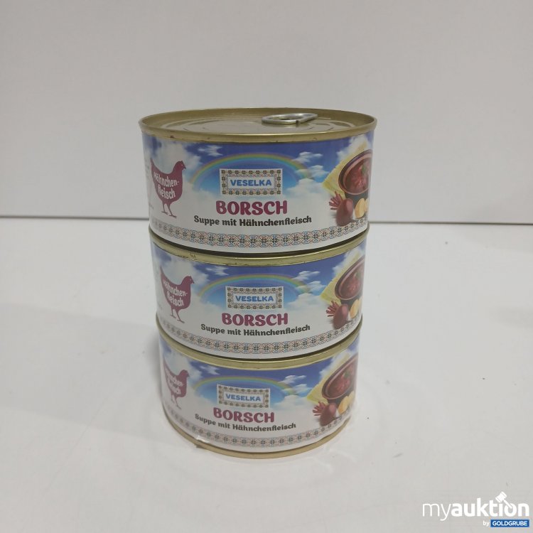 Artikel Nr. 869805 Artikel Nr. 869805: Veselka Borsch Suppe mit Hähnchenfleisch 3x325g