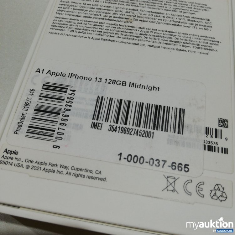 Artikel Nr. 759806 Artikel Nr. 759806: Apple IPhone 13 128GB Midnight