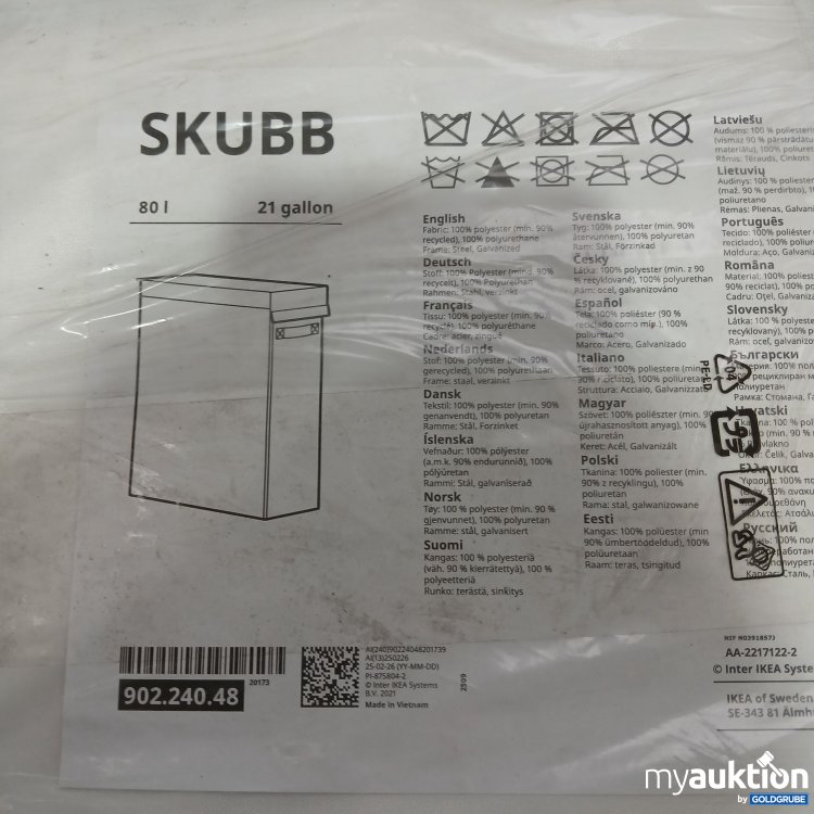 Artikel Nr. 955806: IKEA SKUBB 80L 21 Gallon 902.240.48 