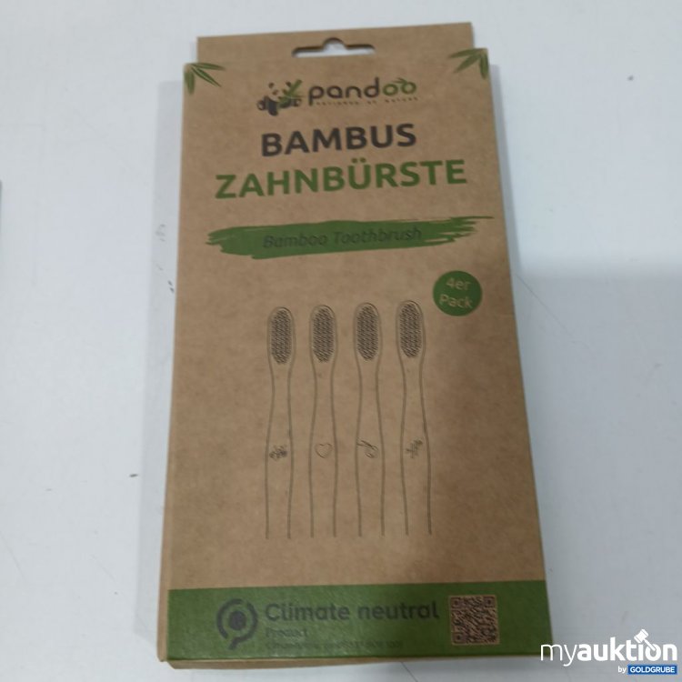 Artikel Nr. 918807: Pandoo Zahnbürste Bambus 4er Pack